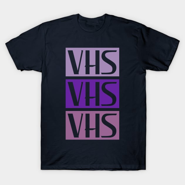 Tri-Colour Triple VHS Logo T-Shirt by Movie Vigilante